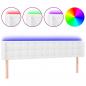 Preview: LED Kopfteil Weiß 163x16x78/88 cm Kunstleder