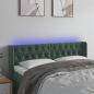 Preview: ARDEBO.de - LED Kopfteil Dunkelgrün 147x16x78/88 cm Samt