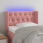 Preview: ARDEBO.de - LED Kopfteil Rosa 83x16x78/88 cm Samt