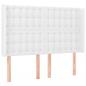 Preview: LED Kopfteil Weiß 147x16x118/128 cm Kunstleder