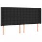 Preview: LED Kopfteil Schwarz 163x16x118/128 cm Kunstleder