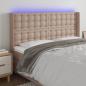 Preview: ARDEBO.de - LED Kopfteil Cappuccino-Braun 147x16x118/128cm Kunstleder