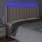 Preview: LED Kopfteil Cappuccino-Braun 147x16x118/128cm Kunstleder