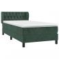 Preview: Boxspringbett mit Matratze Dunkelgrün 90x200 cm Samt