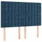 Preview: Boxspringbett mit Matratze Dunkelblau 140x190 cm Samt
