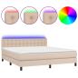 Preview: Boxspringbett mit Matratze & LED Cappuccino-Braun 160x200cm
