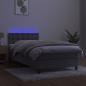 Preview: Boxspringbett mit Matratze & LED Hellgrau 80x200 cm Samt