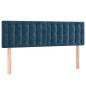 Preview: Boxspringbett mit Matratze & LED Dunkelblau 140x190 cm Samt