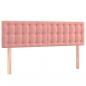 Preview: Boxspringbett mit Matratze & LED Rosa 140x190 cm Samt