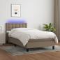 Preview: ARDEBO.de - Boxspringbett mit Matratze & LED Taupe 90x190 cm Stoff