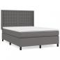 Preview: Boxspringbett mit Matratze Grau 140x200 cm Kunstleder