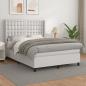 Preview: ARDEBO.de - Boxspringbett mit Matratze Weiß 140x190 cm Kunstleder