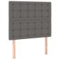 Preview: Boxspringbett mit Matratze & LED Grau 80x200 cm Kunstleder