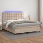 Preview: ARDEBO.de - Boxspringbett mit Matratze & LED Cappuccino-Braun 160x200cm