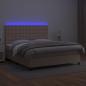 Preview: Boxspringbett mit Matratze & LED Cappuccino-Braun 160x200cm