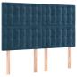 Preview: Boxspringbett mit Matratze & LED Dunkelblau 140x190 cm Samt