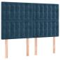 Preview: Boxspringbett mit Matratze Dunkelblau 140x200 cm Samt