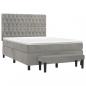 Preview: Boxspringbett mit Matratze Hellgrau 140x190 cm Samt