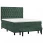 Preview: Boxspringbett mit Matratze Dunkelgrün 140x200 cm Samt