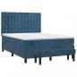 Preview: Boxspringbett mit Matratze Dunkelblau 140x190 cm Samt