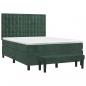 Preview: Boxspringbett mit Matratze Dunkelgrün 140x200 cm Samt