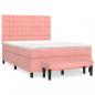 Preview: Boxspringbett mit Matratze Rosa 140x190 cm Samt