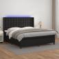 Preview: ARDEBO.de - Boxspringbett mit Matratze & LED Schwarz 160x200 cm Kunstleder