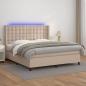 Preview: ARDEBO.de - Boxspringbett mit Matratze & LED Cappuccino-Braun 160x200cm