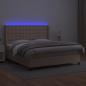 Preview: Boxspringbett mit Matratze & LED Cappuccino-Braun 160x200cm