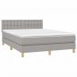 Preview: Boxspringbett mit Matratze Hellgrau 140x200 cm Stoff