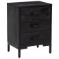 Preview: Nachttische 2 Stk. Schwarz 40x30x55 cm Massivholz Kiefer