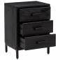 Preview: Nachttische 2 Stk. Schwarz 40x30x55 cm Massivholz Kiefer