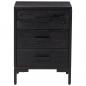 Preview: Nachttische 2 Stk. Schwarz 40x30x55 cm Massivholz Kiefer