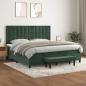 Preview: ARDEBO.de - Boxspringbett mit Matratze Dunkelgrün 200x200 cm Samt