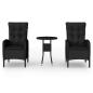 Preview: 3-tlg. Garten-Bistro-Set Poly Rattan Schwarz