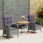 Preview: 3-tlg. Garten-Bistro-Set Poly Rattan Grau