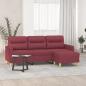 Preview: ARDEBO.de - 3-Sitzer-Sofa mit Hocker Weinrot 180 cm Stoff