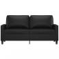 Preview: 2-Sitzer-Sofa Schwarz 140 cm Kunstleder