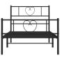 Preview: Bettgestell mit Kopf- und Fußteil Metall Schwarz 80x200 cm