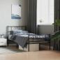 Preview: ARDEBO.de - Bettgestell mit Kopf- und Fußteil Metall Schwarz 100x190 cm