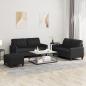 Preview: ARDEBO.de - 3-tlg. Sofagarnitur mit Kissen Schwarz Kunstleder