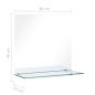 Preview: Wandspiegel mit Regal 40x40 cm Hartglas