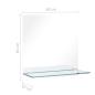 Preview: Wandspiegel mit Regal 60×60 cm Hartglas