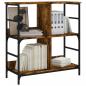 Preview: Bücherregal Räuchereiche 78,5x33x82 cm Holzwerkstoff
