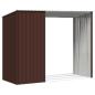Preview: Garten Brennholzlager Braun 245x98x159 cm Verzinkter Stahl   