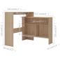 Preview: Bartisch mit 2 Tischplatten Eichenoptik 130x40x120 cm