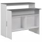 Preview: ARDEBO.de - Bartisch mit 2 Tischplatten Weiß und Grau 130 x 40 x 120 cm