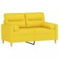Preview: 2-Sitzer-Sofa mit Zierkissen Hellgelb 120 cm Stoff