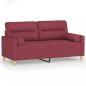 Preview: 2-Sitzer-Sofa mit Zierkissen Weinrot 140 cm Stoff