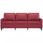 Preview: 3-Sitzer-Sofa Weinrot 180 cm Kunstleder